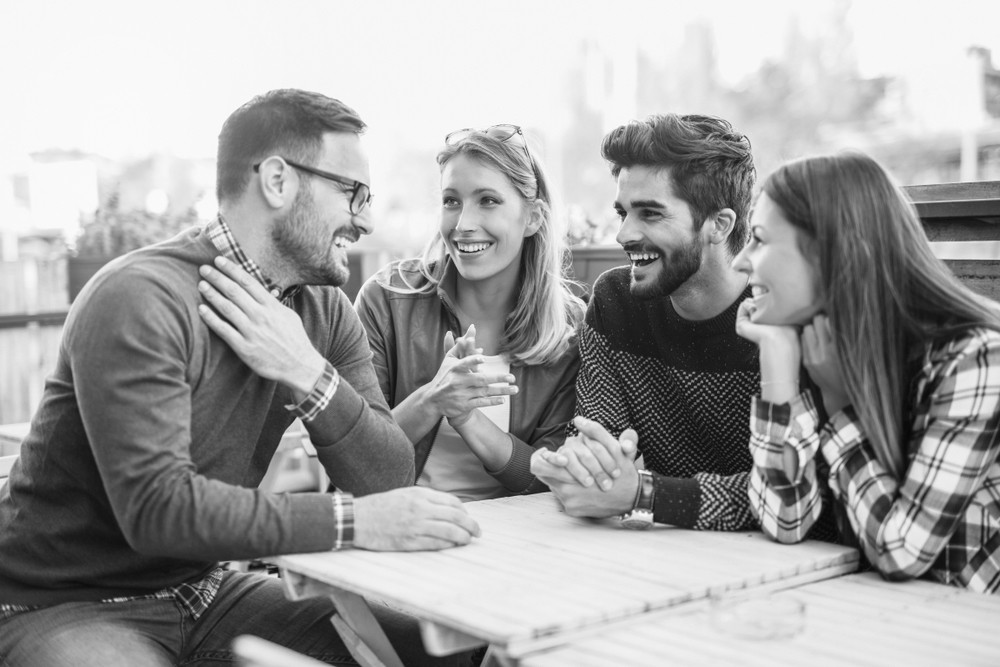 group of friends talking with each other